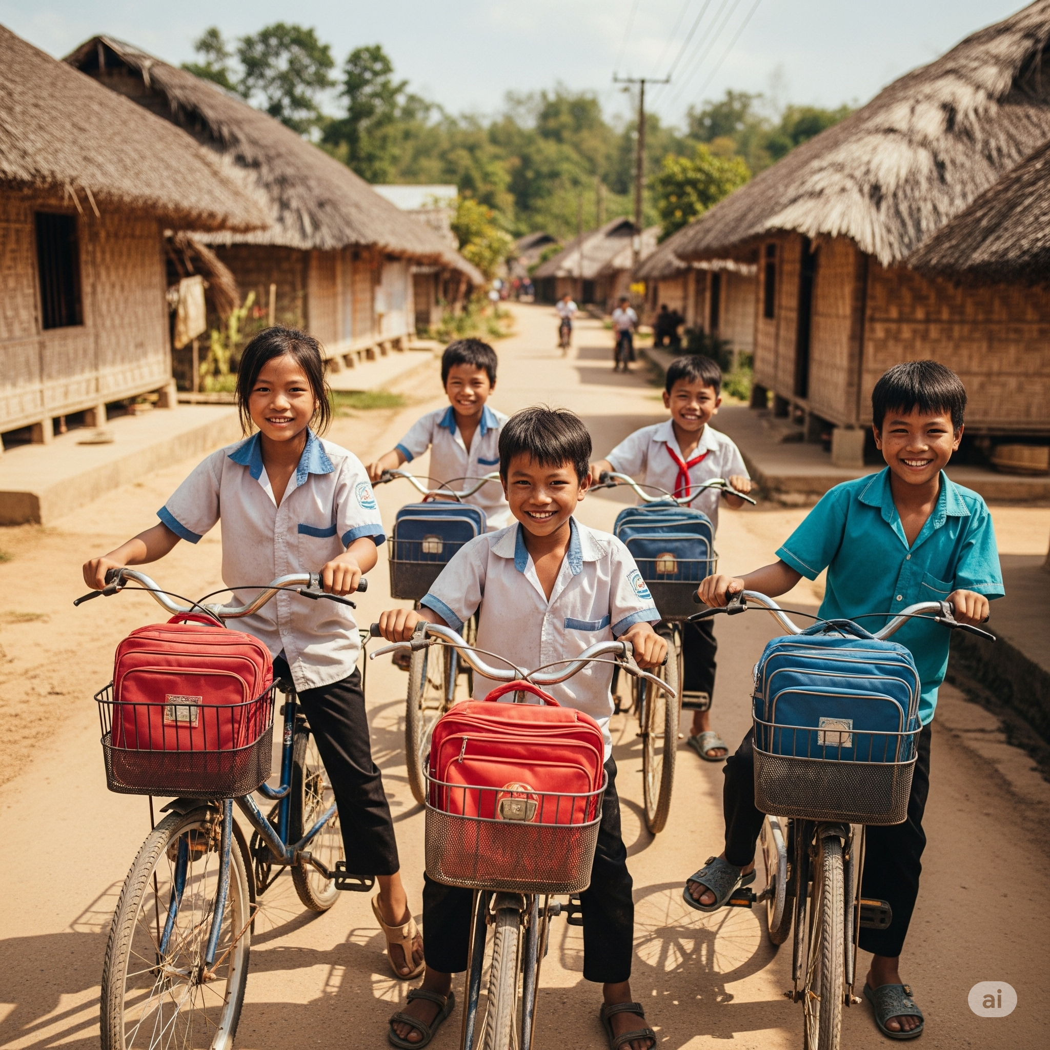 A group of smiling students